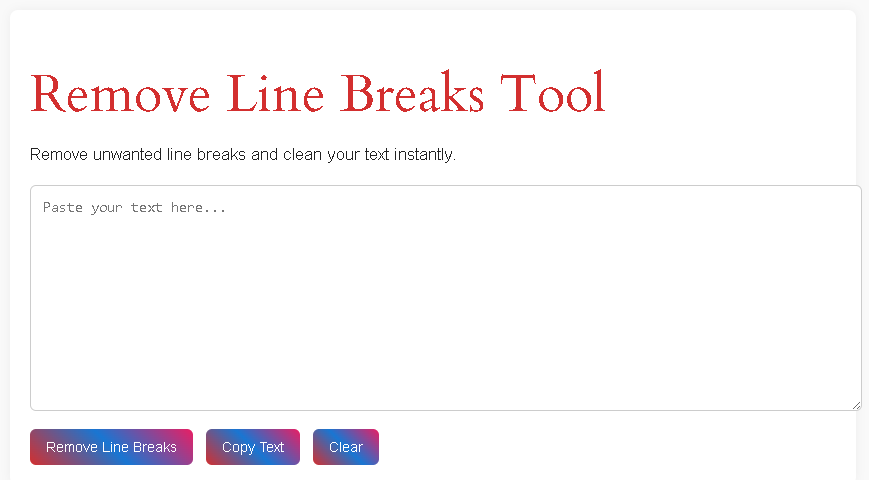 Remove Line Breaks Tool - Tool Zara